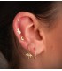 Piercing oreja Oro Amarillo 18K Flores - Pendientes para el segundo agujero - piercings en las orejas
