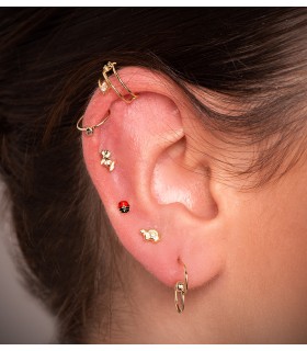 Piercings tortuga, piercing oreja de oro con forma de animales y pendientes de rosca.
