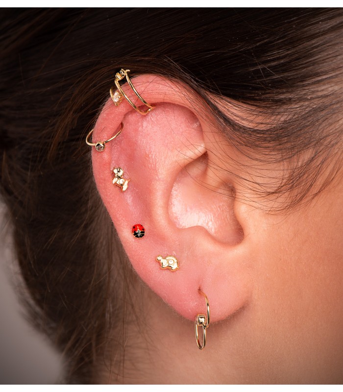 Piercing Créole Coeur Or Jaune 18K