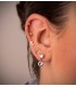 Pendientes de oreja perro de oro 18 kilates, piercing y pendientes pequeños mujer