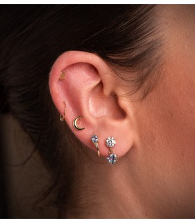 Orecchini Luna rovesciata mini oro 18kt, orecchini lobo con motivo mezzaluna | Gioielli donna online