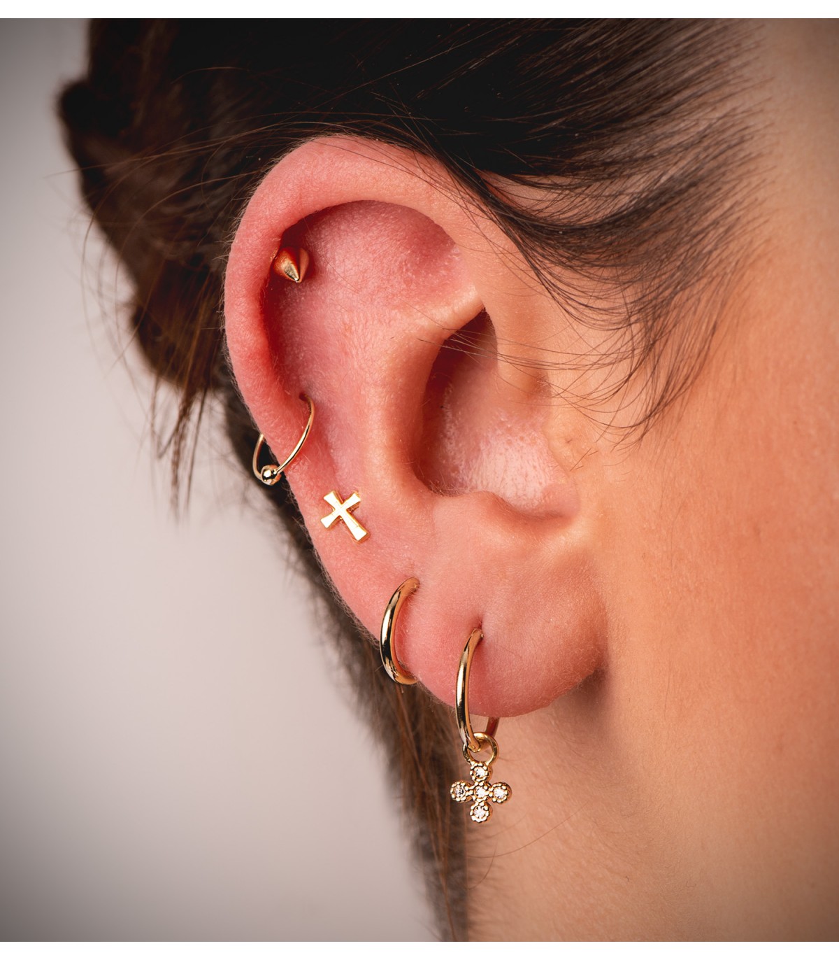 Piercing Ceja Banana Oro 18K Pincho