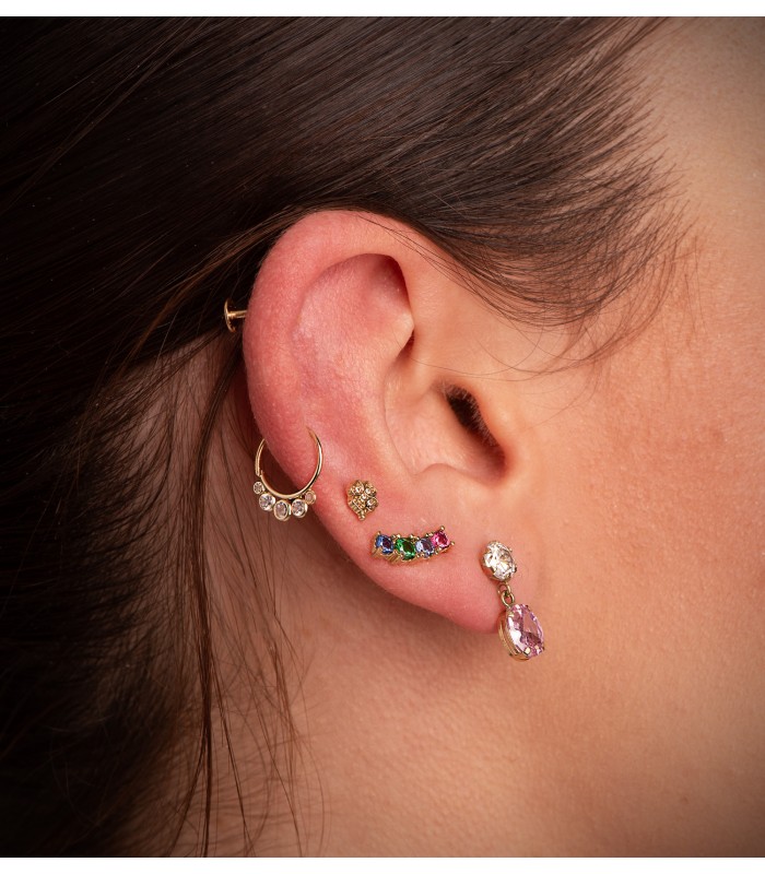 Piercing Créole Zircon Or Jaune 18K