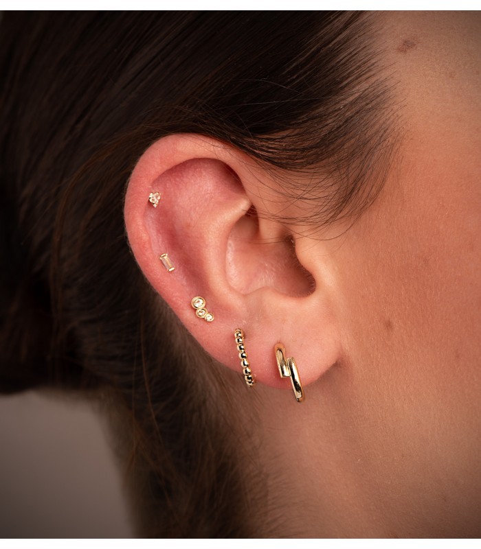 Pendientes Aros Bolitas Oro Amarillo 18K | aros pequeños | pendientes de aro para piercing oreja