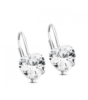 Orecchini a monachella Zirconi Cuore, 20 mm - Modello donna Shayla in oro bianco 18 Kt
