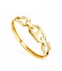 Anello da donna in oro 18 carati con catena a maglie traversino, finitura lucida e larghezza di 4 mm