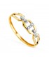 Anillo de oro Ancla 18 Kilates circonitas para mujer con diseño de cadena eslabones ancla, ancho de 4 mm