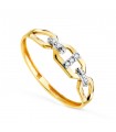 Anillo de oro Ancla 18 Kilates Circonitas