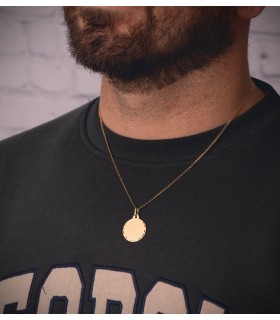 Médaille disque ronde 20 mm Taillé 18K