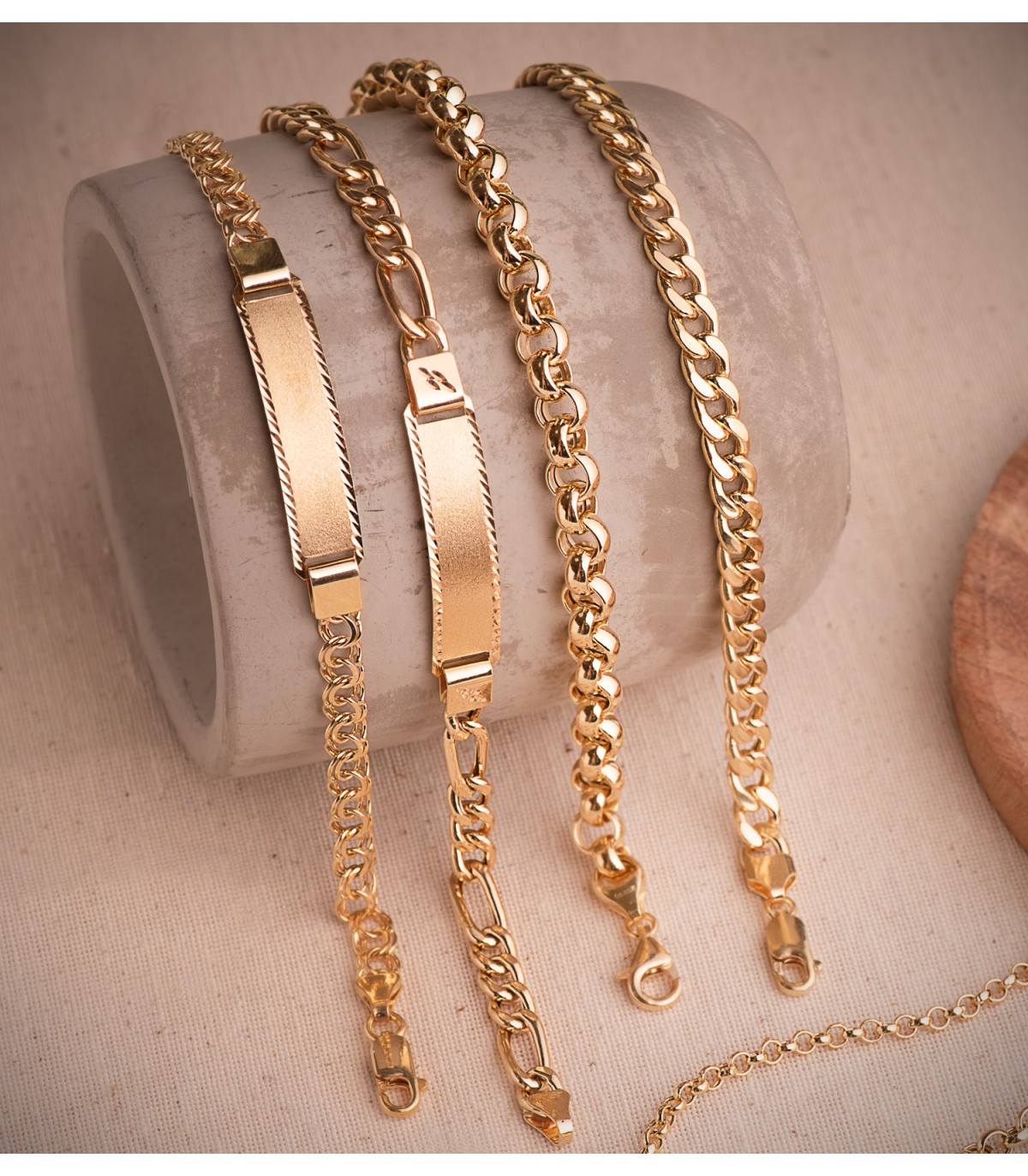 Pulsera Cadena Rolo Oro 18K 7mm 19cm | pulsera cadena , pulseras de mujer, pulseras hombre | Joyas unisex