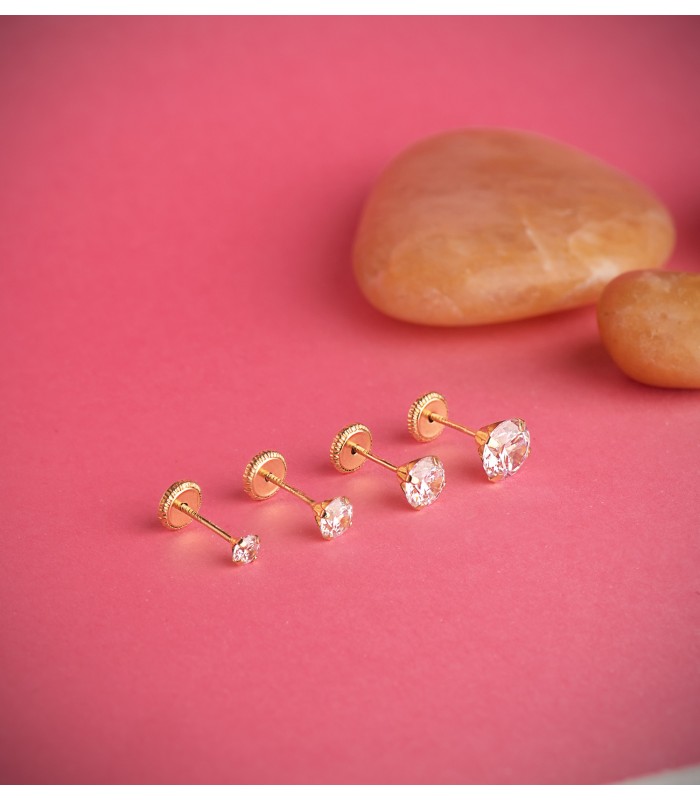 Ohrstecker Gold 750 Zirkonia 6 mm Madrid | Artikelnr. N5692, kleine Ohrringe für Damen kaufen