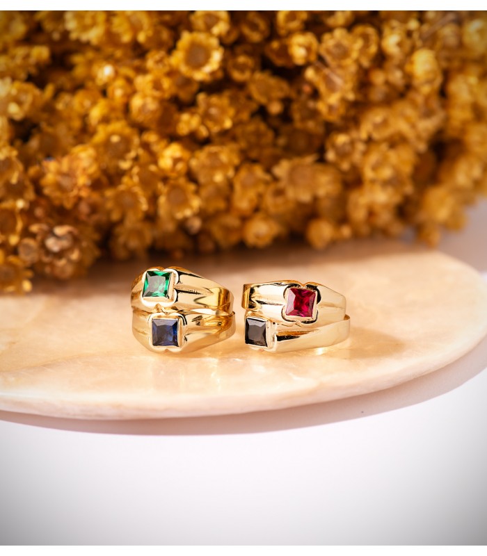 Anello dito mignolo, modelli chevalier Kaizen Oro 750 pietre colorate