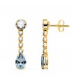Orecchini da sposa Symphonia oro giallo 18kt azzurro