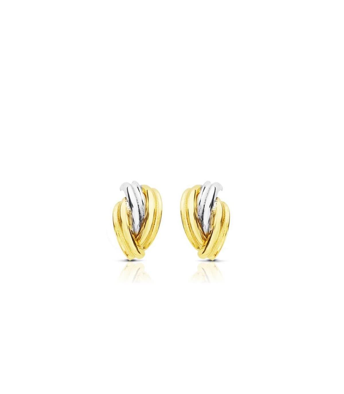Orecchini in oro giallo e bianco, ideali da donna Alanis 18 Kt 13 mm