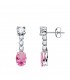 Orecchini da sposa Lullaby morganite rosa in oro bianco 18 carati, orecchini lunghi con zirconi per donna.
