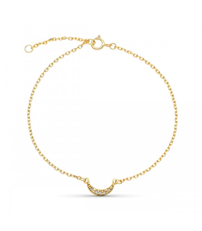 Pulsera Diamantes Luna Oro amarillo 9K 0.034 ct. Pulseras mujer, niña de comunión.
