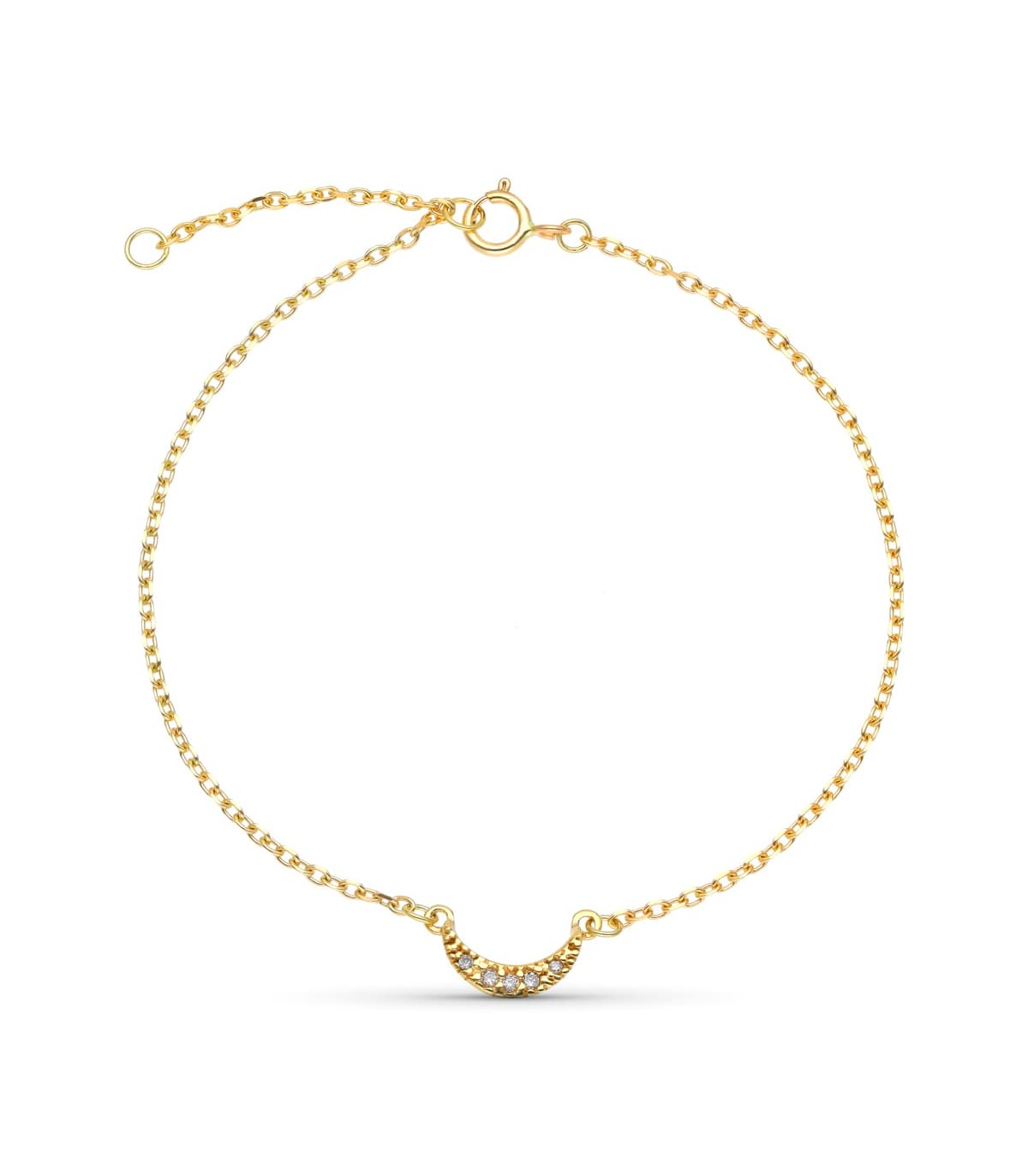 Pulsera Diamantes Luna Oro amarillo 9K 0.034 ct. Pulseras mujer, niña de comunión.