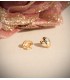 Boucles d'oreilles Croissant Or bicolore 18K. Bijoux d'oreilles modernes pour femme.