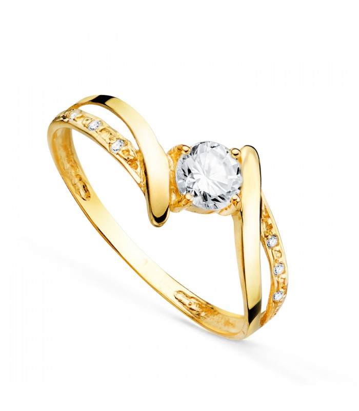 Anello di fidanzamento Solitario Davinze Oro giallo 18K
