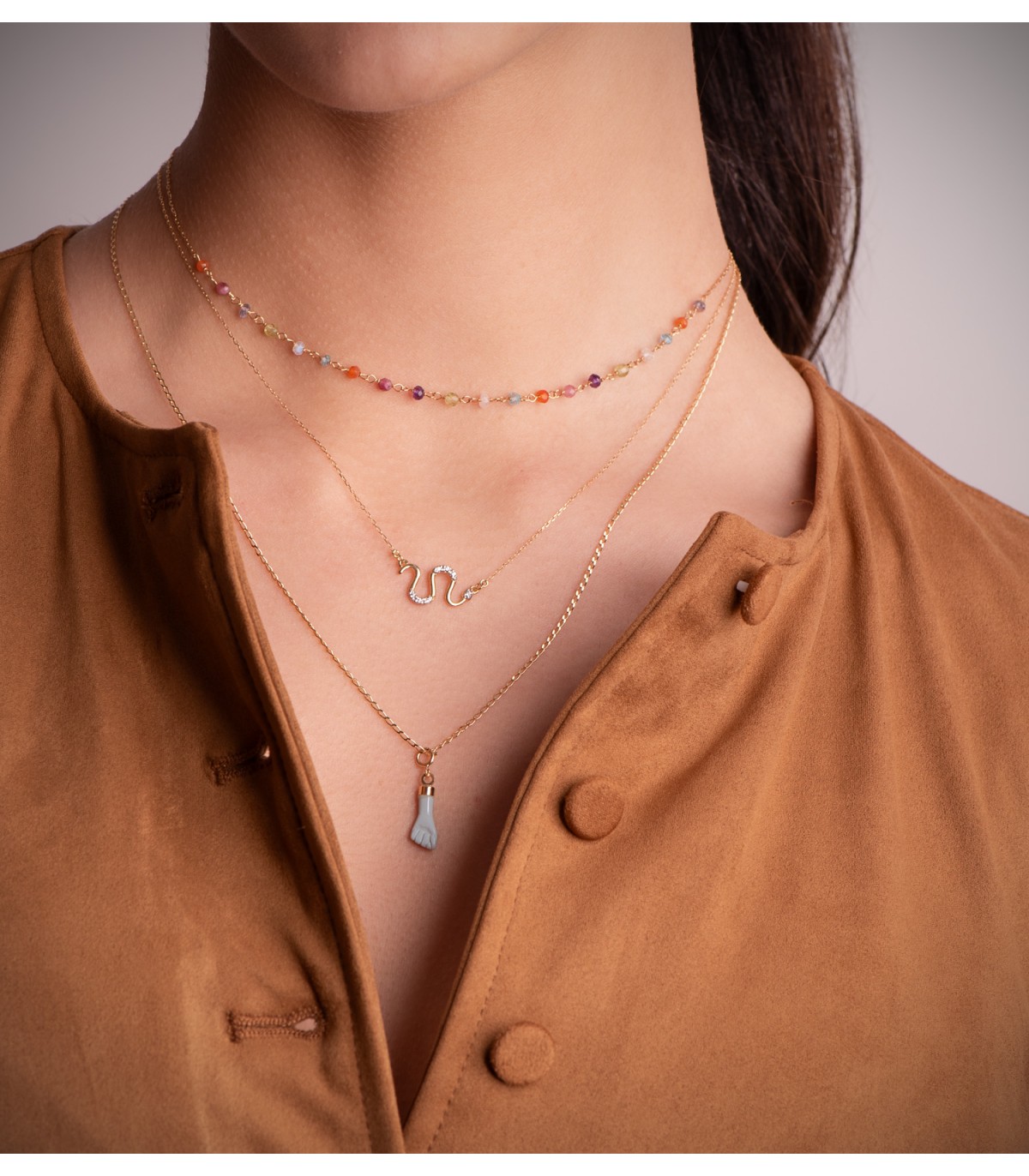 Collier Serpent 2Ors 18K 45 cm