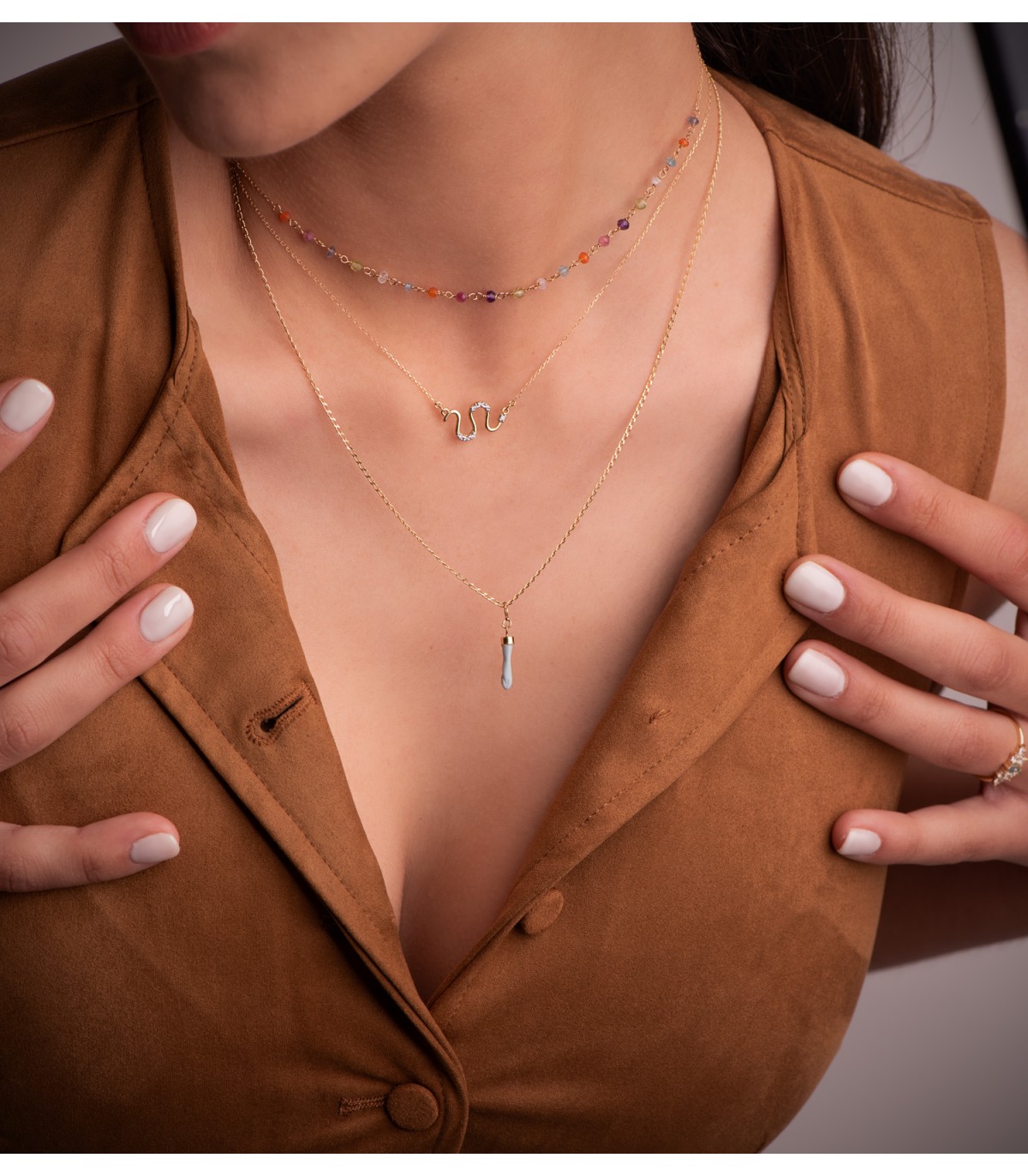 Collier Serpent 2Ors 18K 45 cm