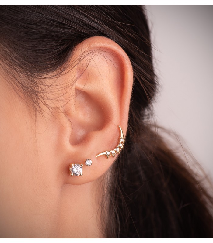 Orecchini lobo oro 18kt Peak | Ear Jackett e orecchini rampicanti da donna, design punk
