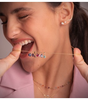 Colgante mujer Bruma topacio paraiba oro 18k | Colgantes de mujer, piedras de colores
