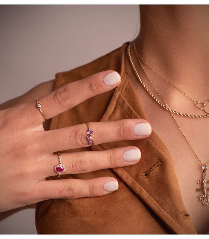 Anello ametista Princess oro giallo 18kt