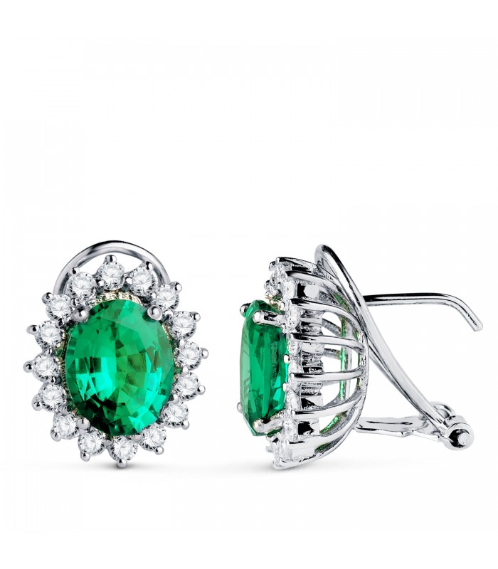 Pendientes Galadriel Esmeraldas y Diamantes, para mujer, novia, madrina.
