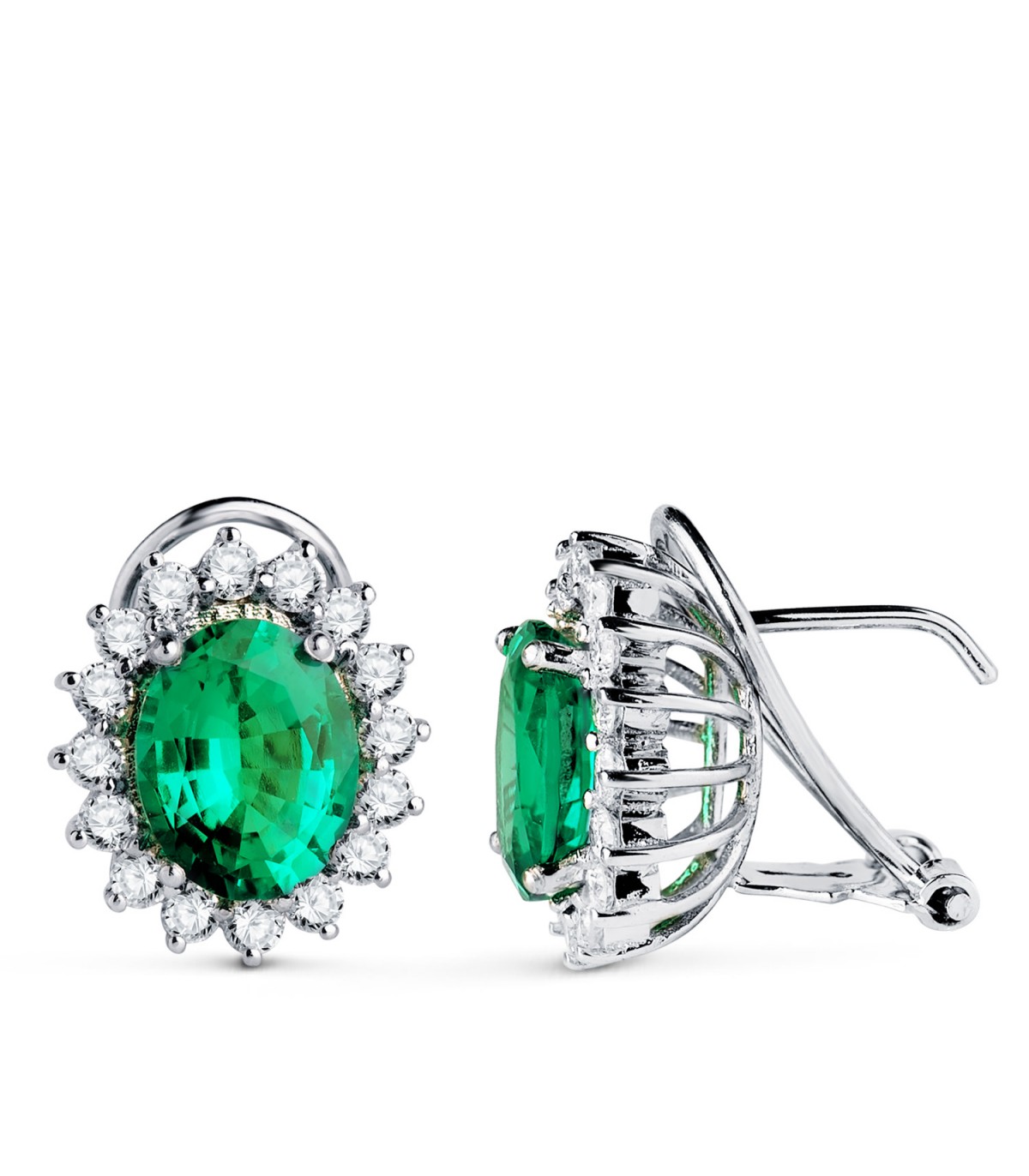 Pendientes Galadriel Esmeraldas y Diamantes, para mujer, novia, madrina.