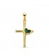 Ciondolo Croce Malachite cuore Oro 18kt croci per bambini, comunione o donna.