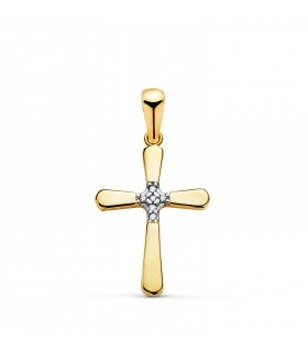 Goldkreuz 18K mit Zirkonia 22402, christliches Symbol und Schmuck