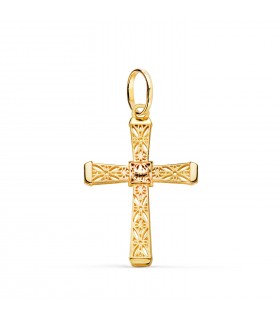 Colgante Cruz Oro Filigrana 18 Kilates 24mm, colgantes con cruces