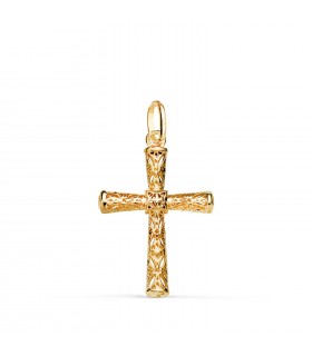 Cruz tubo Filigrana Oro 18 Kilates 22mm, colgantes con cruces