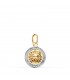 Colgante oro 18K Medusa bicolor 12 mm con Greca. Colgantes para mujer, joyas online.