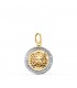 Pendentif or 18K Méduse bicolore 15 mm avec grecques. Pendentifs femmes, bijoux online.