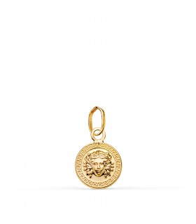 Colgante de oro 18 K Medusa 10 mm con Greca. Colgantes mujer y joyas online.