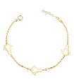 Pulsera siluetas Virgen del Rocío oro 18K 17,5 cm