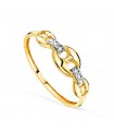 Bague en or Grain de café bicolore 18 K