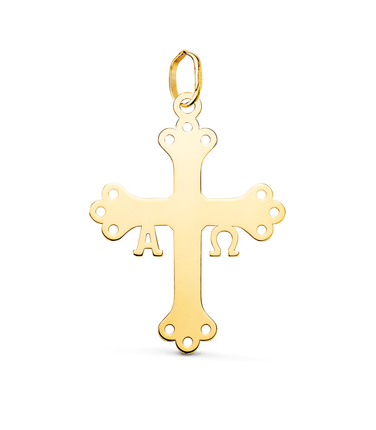 Croix de la Victoire Or jaune 18K 27 mm, Pendentif Croix Asturienne de Covadonga.