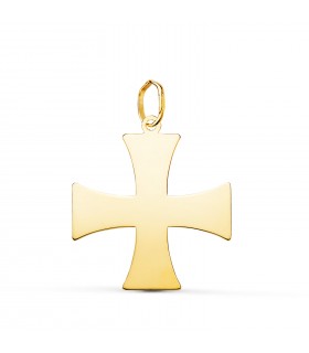Colgante Cruz Templaria Oro 18 K 22 mm, símbolo de los caballeros templarios, cruces de hombre.