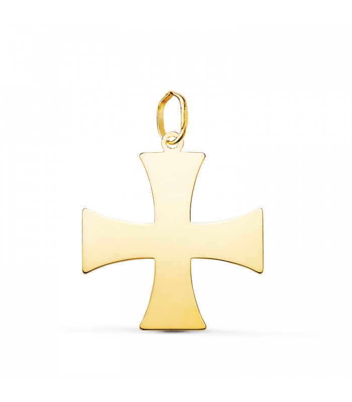Colgante Cruz Templaria Oro 18 K 22 mm, símbolo de los caballeros templarios, cruces de hombre.