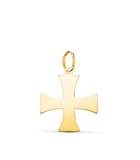 Colgante Cruz Templaria Oro 18 K 17 mm, símbolo de los caballeros templarios, cruces de hombre.