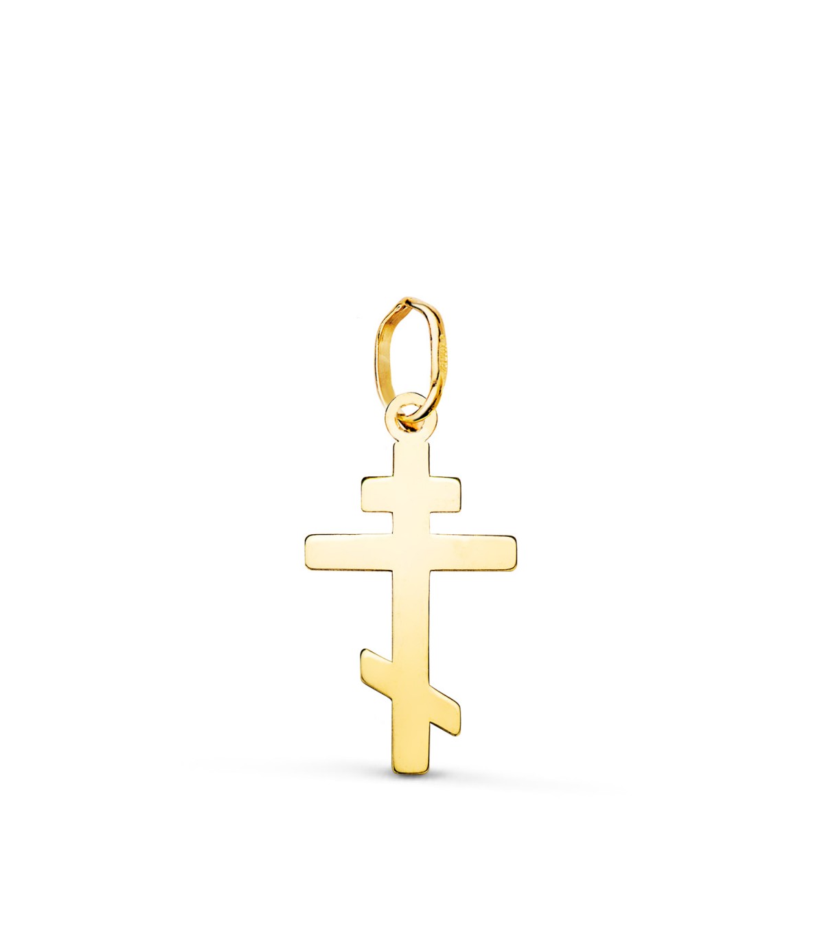 Kreuz orthodox, 750 Gelbgold, 18 mm – Anhänger russisch-orthodoxes, byzantinisches Kreuz