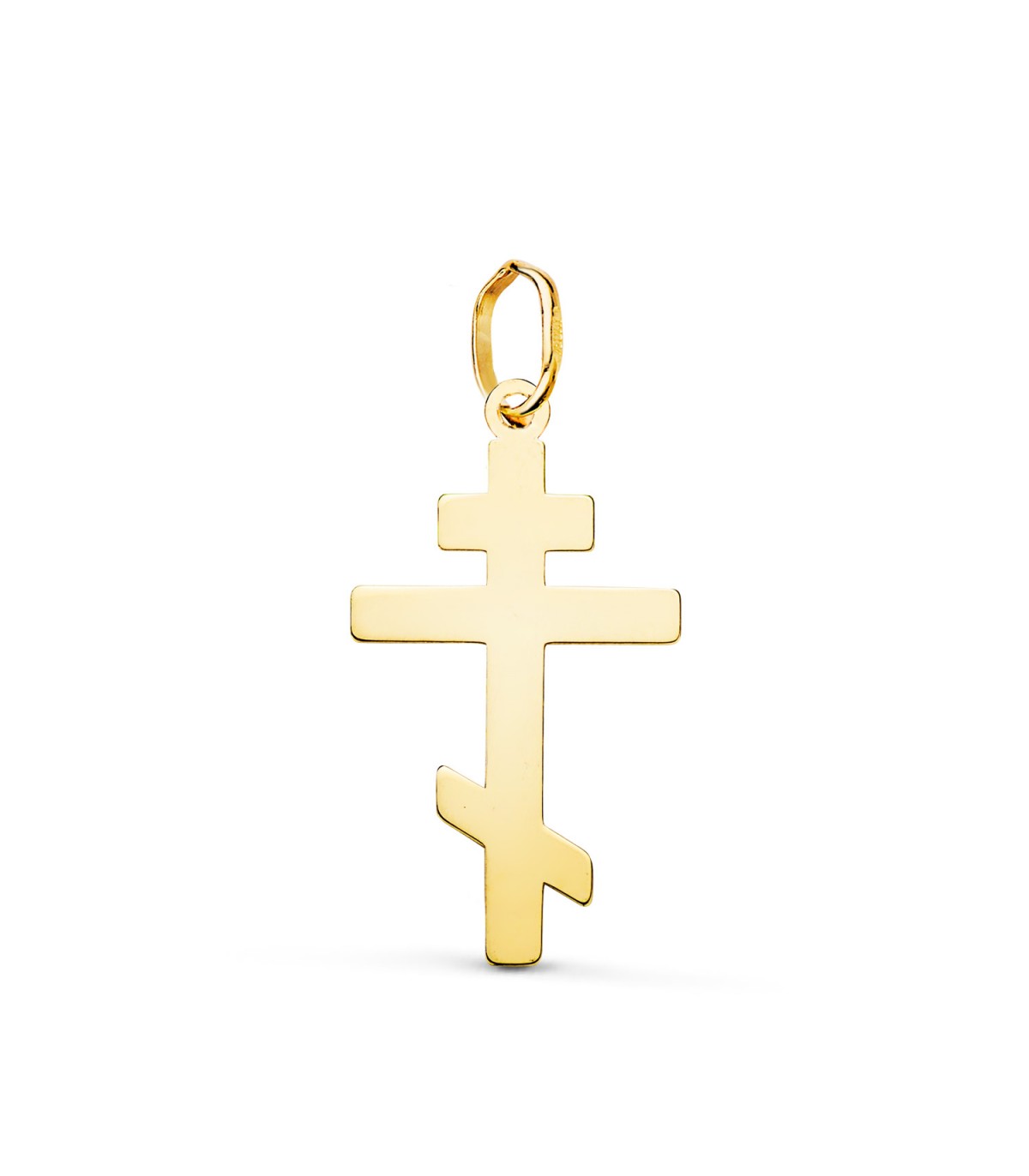 Kreuz orthodox, 750 Gelbgold, 22 mm – Anhänger russisch-orthodoxes, byzantinisches Kreuz
