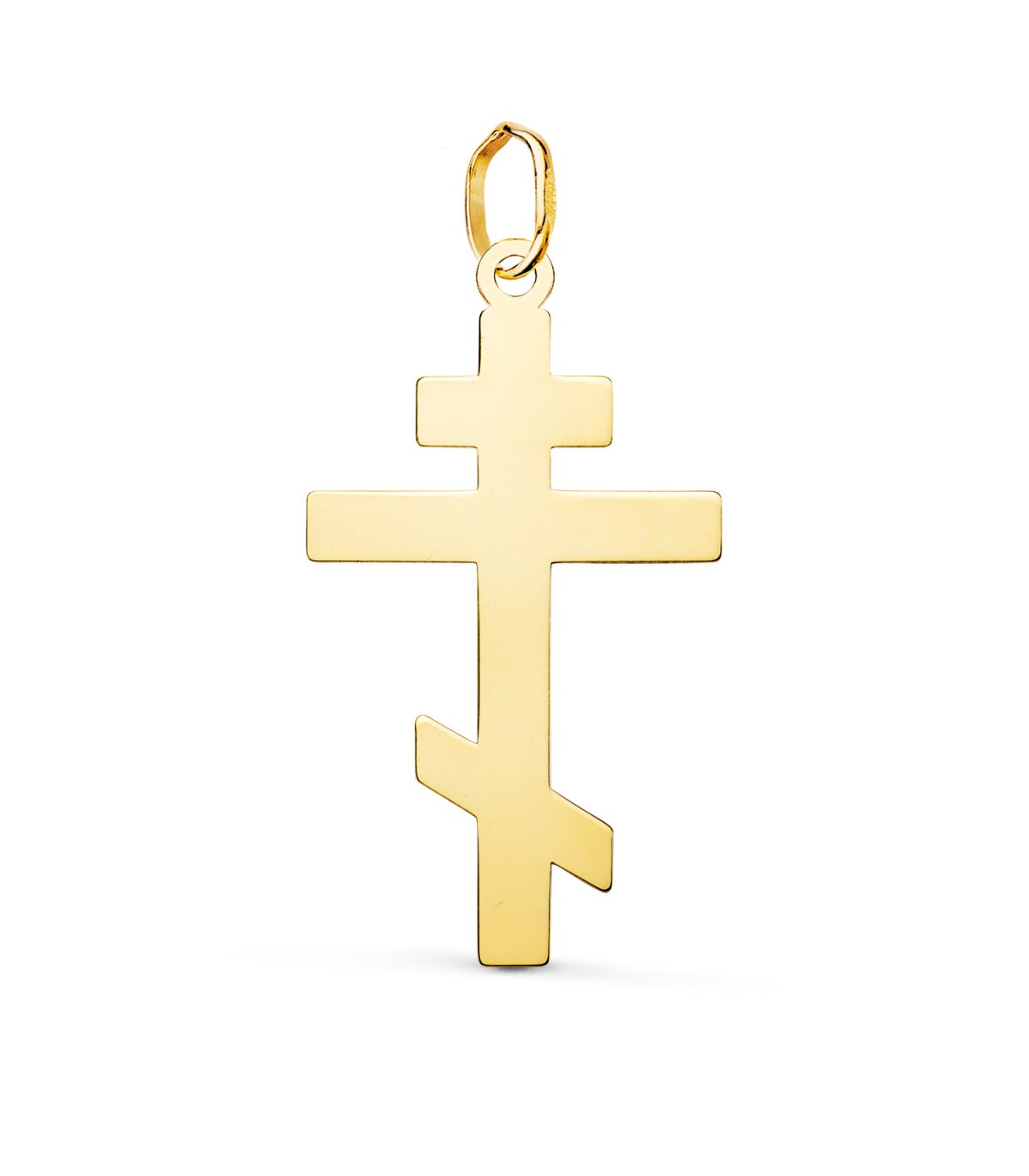 Kreuz orthodox, 750 Gelbgold, 28 mm – Anhänger russisch-orthodoxes, byzantinisches Kreuz