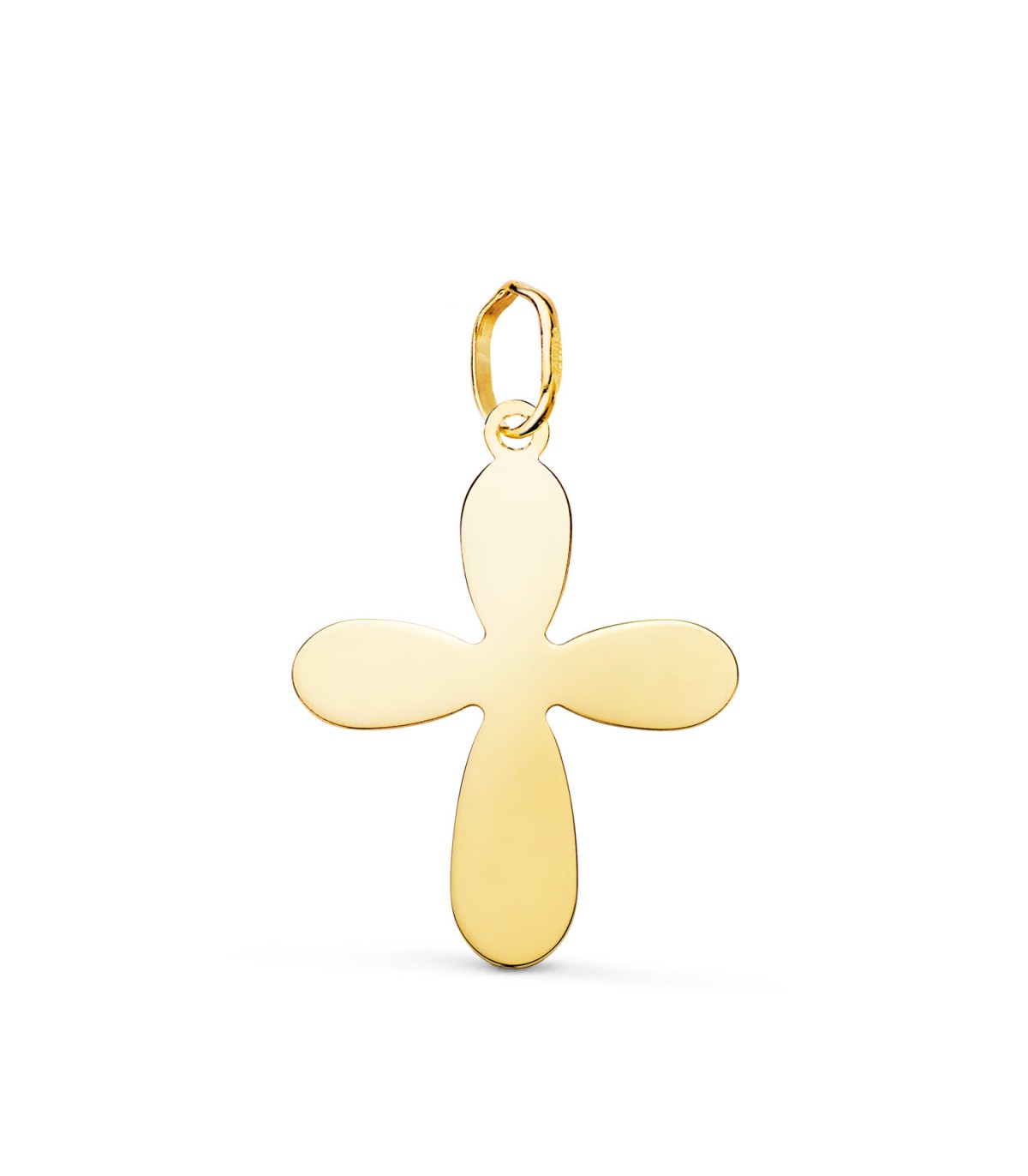 Croce di Battessimo oro giallo 18kt 22mm, idee regalo nascita, comunione o cresima.