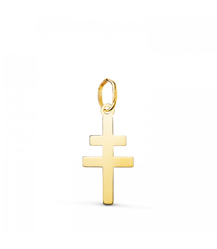 Colgante Cruz de Caravaca Oro 18K 18mm, cruces para hombre y mujer.