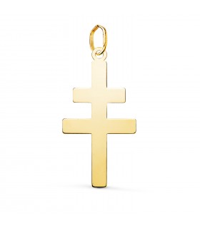 Colgante Cruz de Lorena Oro 18 K 28 mm x 14 mm, cruces para hombre y mujer.