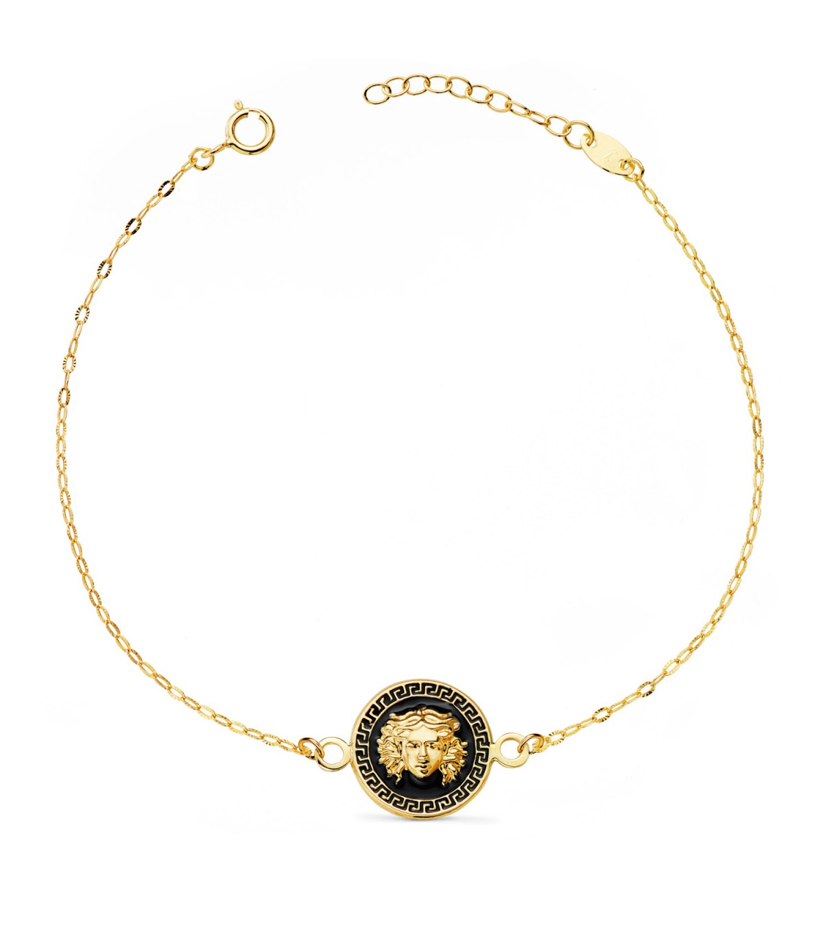 Bracciale Medusa oro 18Kt smalto nero, gioielli per regalo donna.